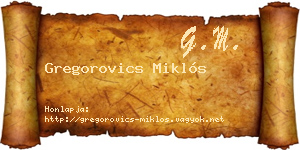 Gregorovics Miklós névjegykártya