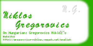miklos gregorovics business card
